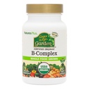 NaturesPlus Kilde til Life Garden Certified Organic B Complex - 60 Veganske kapsler - Komplet vitamin B supplement, Energy Booster - Vegetar, Gluten- Free - 30 Servere