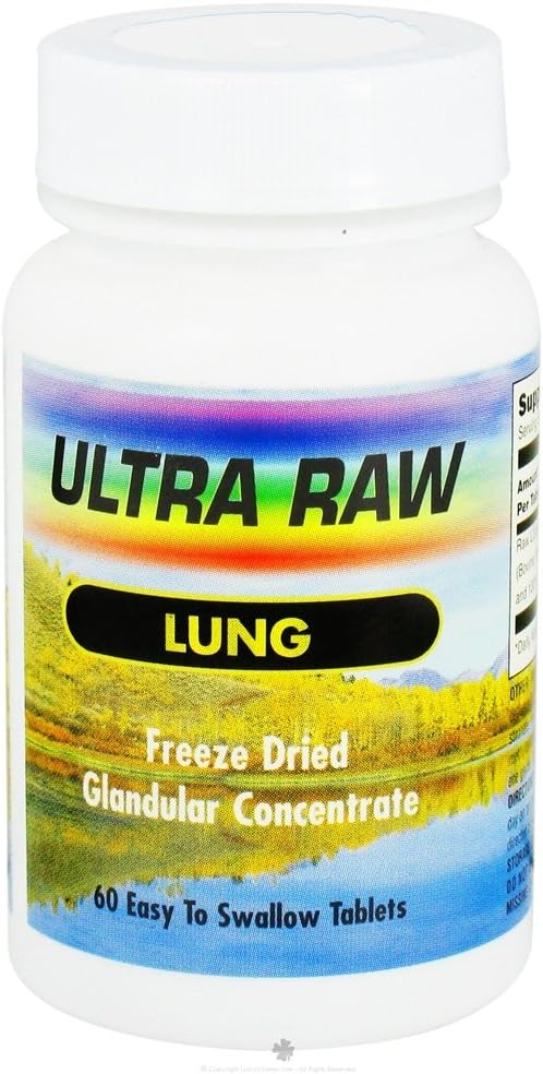 Ultra Enterprises Ultra Raw Lung 200mg Glandulær Support, Lung Substance, Vaccum Tørret, affedtet, Uncut, 100% Pure, BSE Free Bovine Glands
