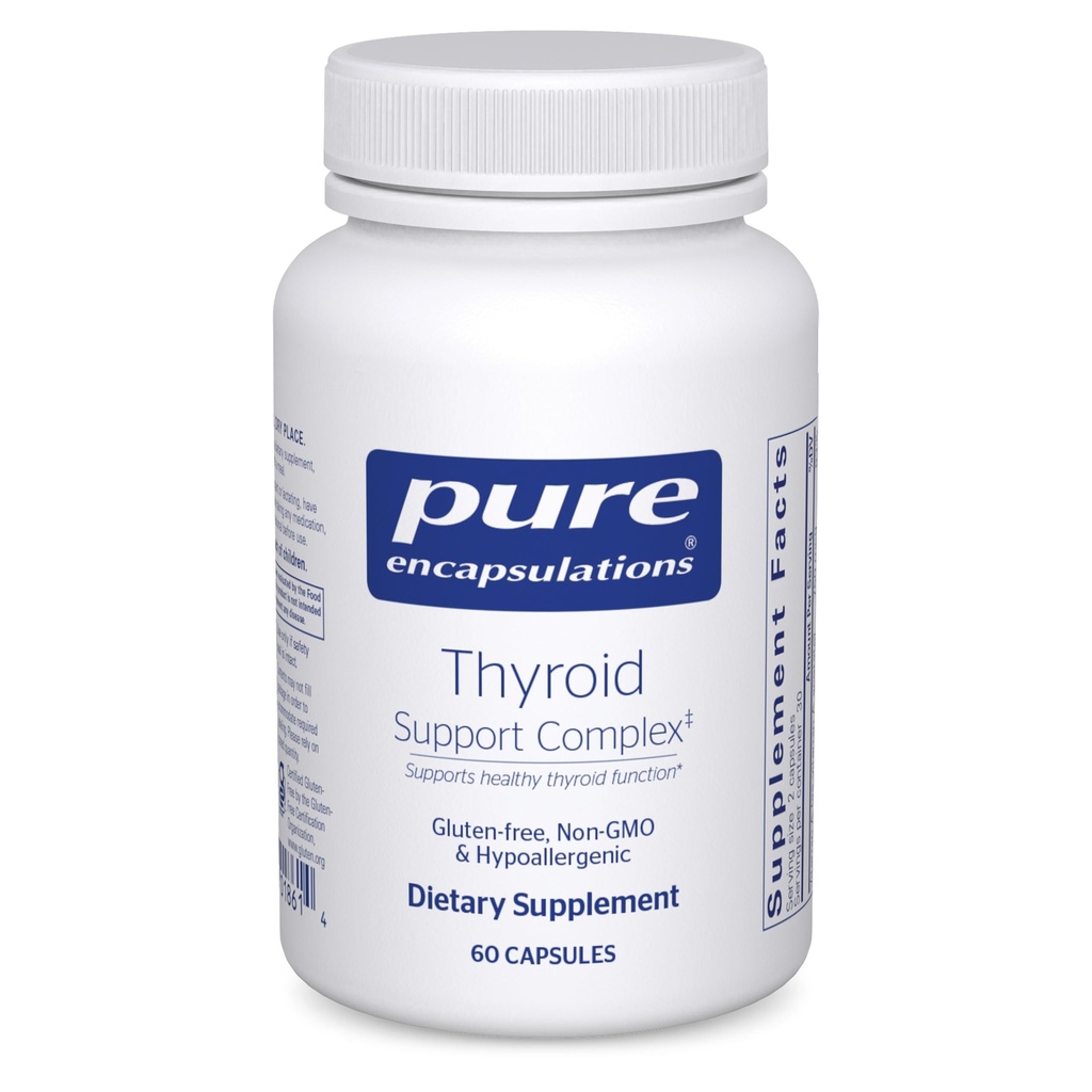 Pure indkapsling Thyreoidea Support Complex - Understøtter Thyreoidea sundhed * - Antioxidant Infusion - med Ashwagandha & jod - Non- GMO & Vegetar - 60 kapsler
