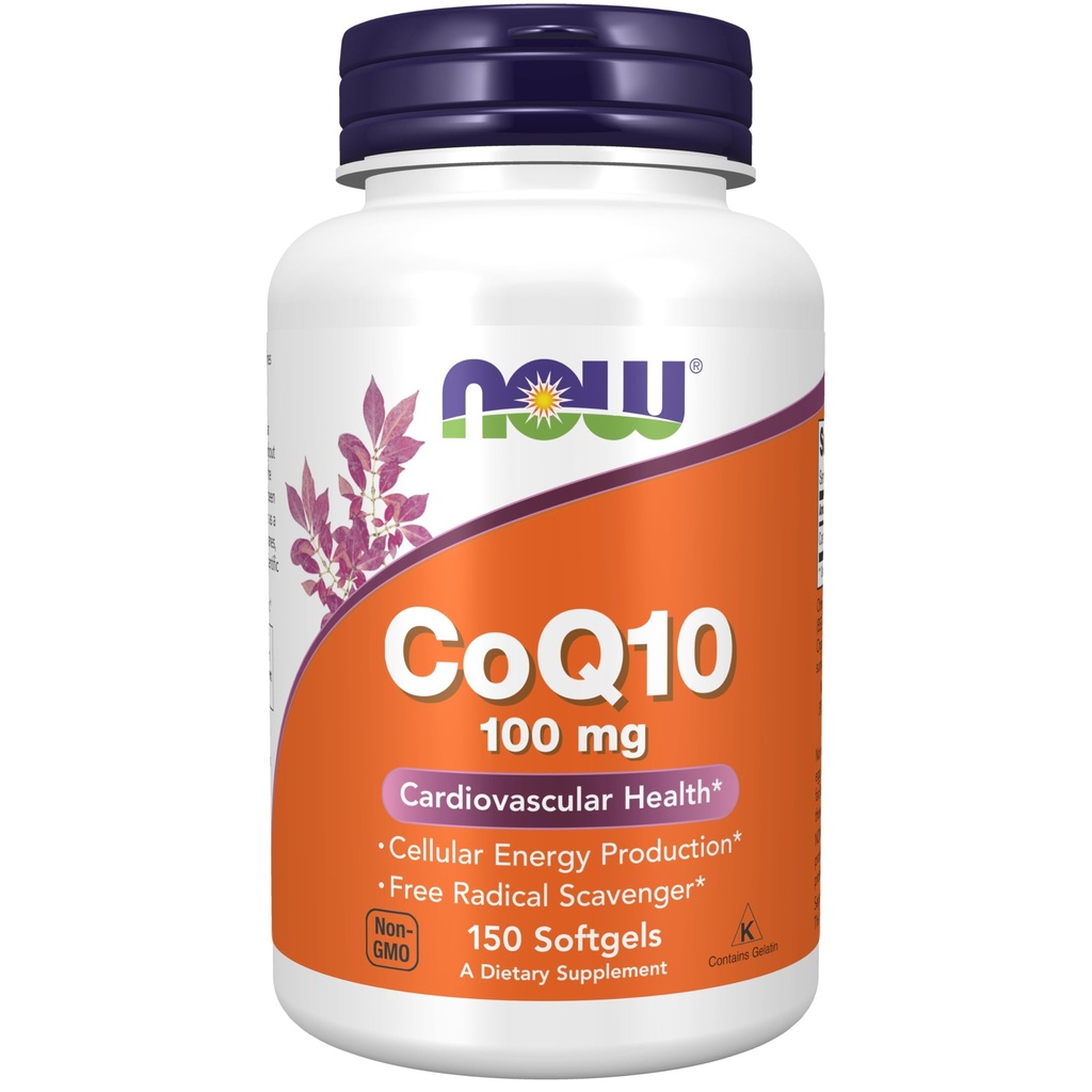 Now Foods Supplements, CoQ10 (Coenzym Q10) 100 mg, Pharmaceutical Grade, Cardiovaskulær Health *, 150 Softgels