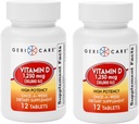 GeriCare vitamin D 1,250mcg (50.000 IE) Høj potens, understøtter knoglenæthed, muskel sundhed, immunfunktion, og Calcium Absorption, Once- A- Week Kosttilskud, 12 greve (pakke med 2)