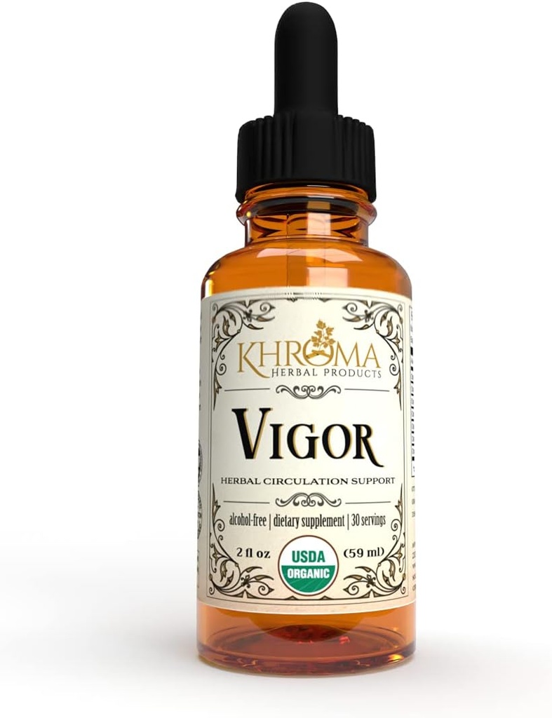Vigor - Organic Circulation Complex - Khroma Herbal Produkter - absolut den mest effektive Circulatory Support Du vil nogensinde tage - 2 oz Væske - 30 Servere