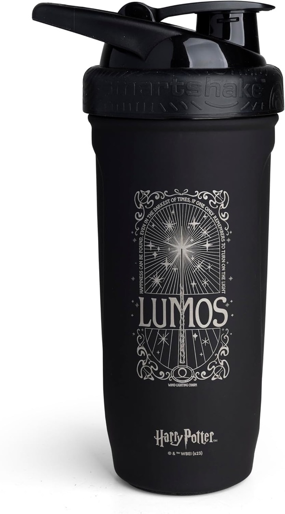 Smartshake Reforce rustfrit stål Harry Potter Lumos Style Shaker Flaske (900 ML / 30oz) # 124; Let modstand Sports Shaker Flaske med en Soft Lid # 124; Bladsikker, BPA Free & DEHP Free