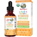 MaryRuth Organics USDA Organic Vitamin D Drinps MSD 124; D3- vitamin Liquid MSD 124; Sugar Free MSD 124; Liquid Vitamin D Drops Immunstøtte til spædbørn & Toddlers MSD 124; VIT D3- 124; Gluten Free MSD 124; Non- GMO MSD 124; 90- 150 Servering