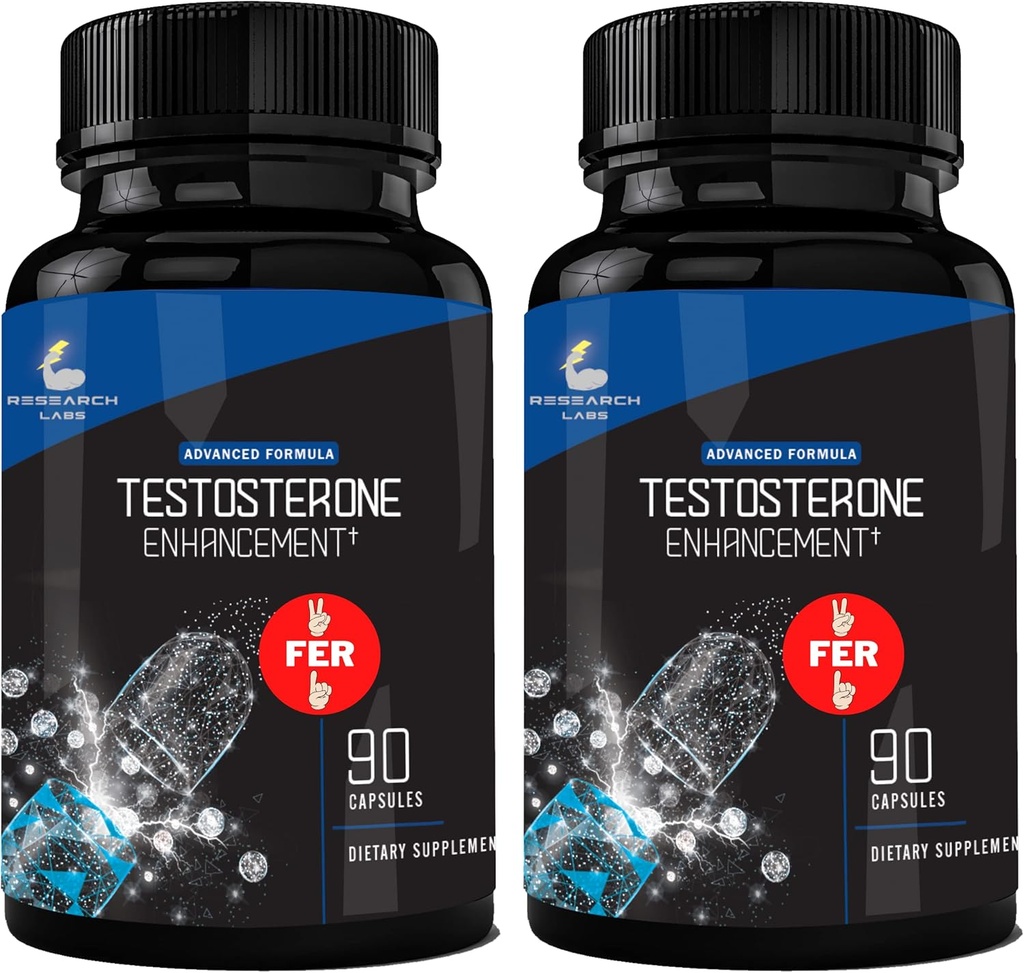Pharmacist Anbefalet 2 fer 1 Tilbud 180ct Testosteron Booster Enhancement af Research Labs. Øg Lean Muskelenergistyrke. Saw Palmetto, Tribulus, Tongkat Ali, Horny Goat Weed, Zink