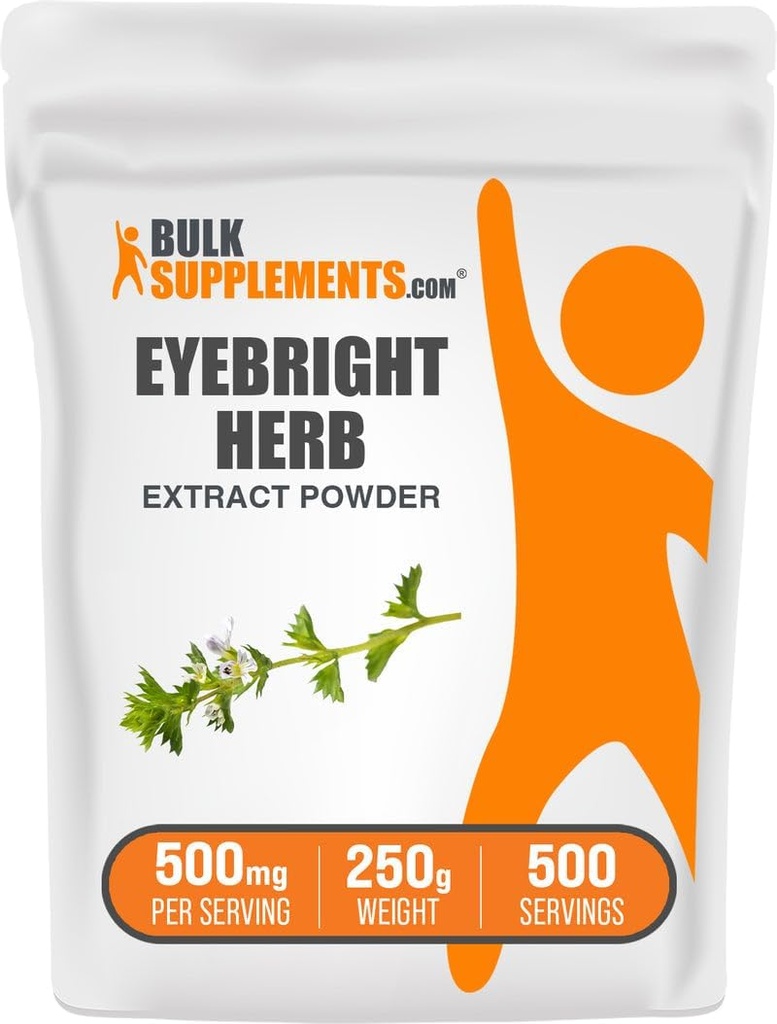 BulkSupplements.com Eyebright Extract Powder - Eyebright Extract - Herbal Supplement, Gluten Free - 500mg per Serving, 250g (8,8 oz) (Pack of 1)