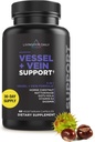 Livingood Daily Vessel & Vein Support, Circulation & Vein Support Supplement med Diosmin, Horse Chestnut, Nattokinase, Gotu Kola & Vitamin K2, Vaskulære & Vein Health Formel, Gluten Free, 60 Kapsler