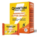 Quantum Energy Square: Energibar med koffein & 10g protein. Lækker sund snack på farten. (Vegansk, Glutenfri, Soy- fri, Dairy- fri) - Banana Nut Butter Crunch 8Pk