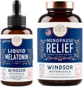 WINDSOR BOTANICALS Menopause Multivitamin og flydende Melatonin 3 mg - kvindelig sundhedsstøtte bundle