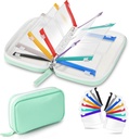 Vand- Proof Pill Pouch Set Weekly Pill Organizer 2 gange om dagen, Pill Loose-Leaf Opbevaring med farve-Kodet Medicin Pouches, Genanvendelig Travel Medicine Organizer Arrangør Pile Organizer