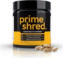 PrimeShred: Fat Burner for mænd, Natural Appetite Suppressant, Thermogen Workout Metabolisme Booster & Energy Supplement, Vægt Management w / Green Tea, Koffein L-Carnitin, Vegan & Soy- Free, 90 Caps
