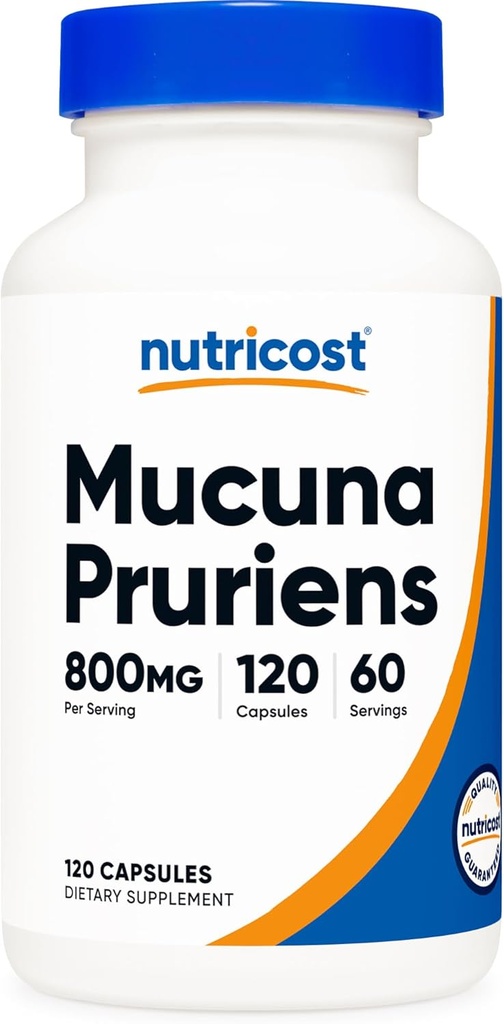 Nutricost Mucuna Pruriens 400mg, 120 Kapsler - 800mg Per Serving, Veggie Caps, fra Mucuna Pruriens frø