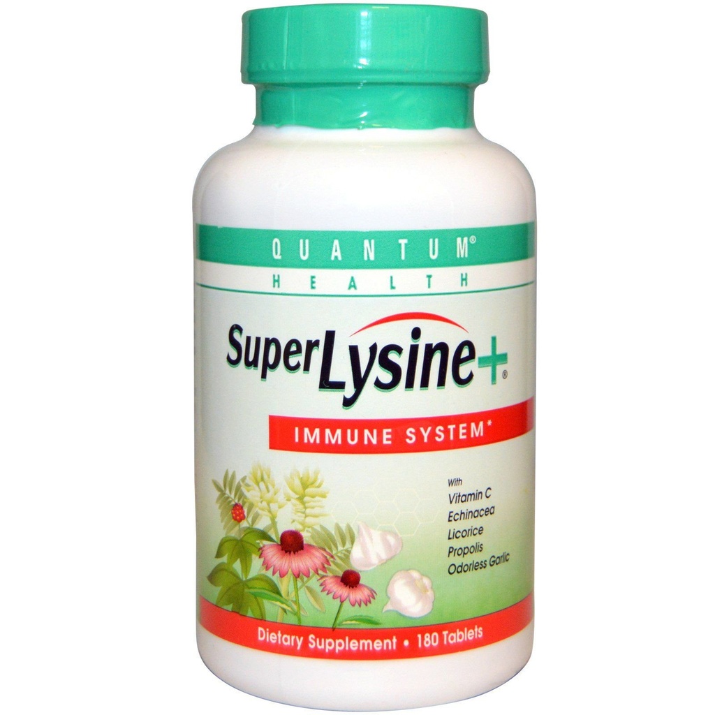 Quantum Aminosyre Super Lysin Plus tabletter - 180 tabletter per pakke - 3 pr. tilfælde.