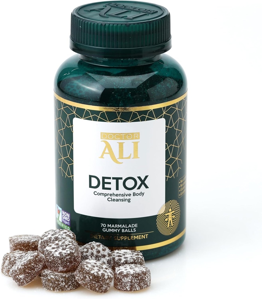 Dr. Ali - Detox Gummies for Omfattende Body Cleansing # 124; Lavet med Økologiske Ingredienser # 124; 70 Grev # 124; Gluten Gratis # 124; Gelatine Gratis # 124; Non- GMO