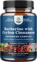 Balancing Berberine Plus 1200mg Per Serving Complex - Antioxidant Berberine med Ceylon kanel kapsler Plus Silymarin Milk Thistle Extract - Active PK for Heart Health Support 90 Kapsler