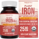 Organic Iron Supplement- 124; Hele fødevarer Mineral & Cofactors, 25 mg Elemental Measures 124; Forbedret Absorption Plus Blood Health Vitaminer - Gentle Form - Understøtter sunde niveauer og blod sundhed - 90 kapsler