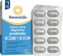 Renew Life Extra Care Go- Pack Probiotiske kapsler, Dagligt tillæg understøtter immunforsvar, fordøjelsessygdomme og åndedrætssygdomme, L. Rhamnosus GG, Dairy, Soy og glutenfri, 30 milliarder CFU, 30 Ct