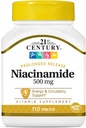 21. århundrede Niacin 500 Mg Flush Free Capsules, 110- Count (pakke med 3)