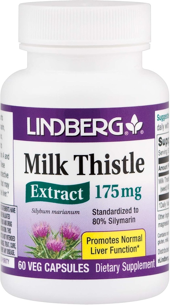 Lindberg Milk Thistle Extract 175 Mg, 60 Vegetarisk Capsules - Standardiseret til 80% Silymarin