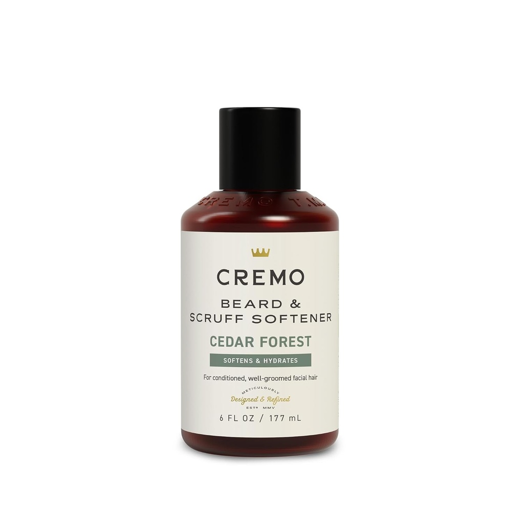 Cremo Cedar Forest Beard & Scruff blødgøringsmiddel, blødgøringsmidler og betingelser Coass Ansigtshår af alle længder i bare 30 sekunder, 6 Fluid Ounce