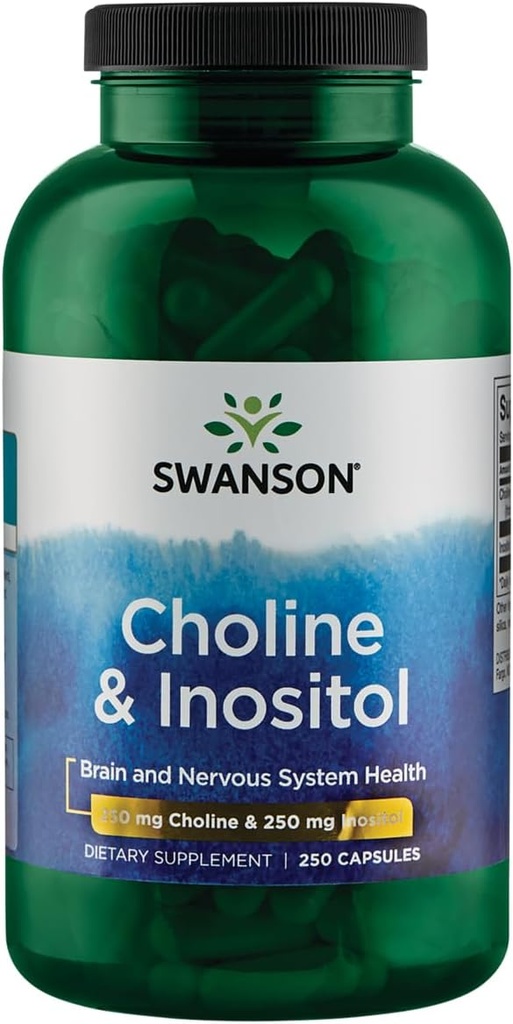 Swanson Cholin & Inositol Nerve Support Mental Funktion 250 / 250 Milligram 250 Kapsler