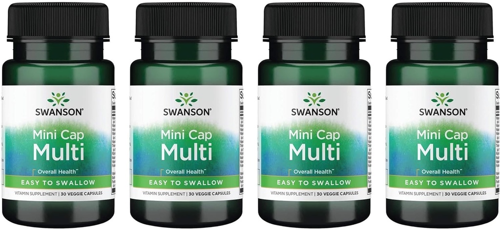 Swanson Daily Multivitamin uden mineraler 30 Veg kapsler (4 Pack)