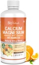 Bio Naturals Calcium & Magnesium Væske tillæg med vitamin D3 - naturlige formel, Four typer af Calcium støtter stærke knogler med Superior Absorption til piller - 100% Vegetar - 32 fl oz