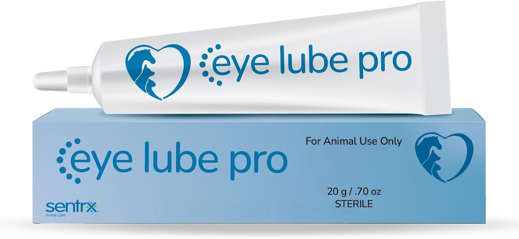 Sentrx - Eye Lube Pro Eye Dryps til hunde, katte og heste, Hydrating Gel Eye Dryps med Hyaluronsyre og Carbomer Smøremiddel, for Tørhed, Kløe, og Irritation, 20g