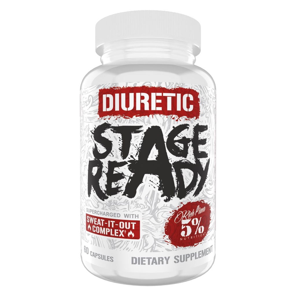 5% Nutrition Stage Ready Diuretic Medical 124; Extra Strength Competition Diuretic Diuretic Medical 124; Hurtig fungerende vægt Cut, vand retention & Bloat Relief Medical 124; Natural Formel w / Mælkebøtte Root, Shavegrass, Uva Ursi (60 piller)