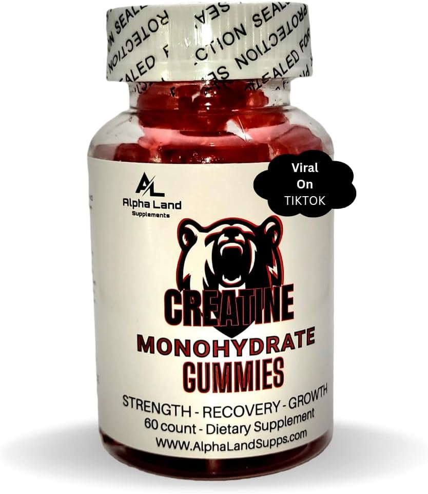Creatin monohydrat Gummies- 5g- 30 Servering - Vegansk Creatin Gummy Bears for muskelvækst, Muskel Inddrivelse, Workout Recovery, Brain Health - Ingen læsning fase - Ingen bloating