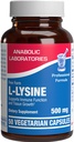 L Lysin 500 mg kapsler til voksne - Klinisk formel L- lysin supplement til Gut Skin og Lip Health Plus immunforsvar - Vegetarisk nonGMO & Lavet i USA i cGMP faciliteter - 50 Servering