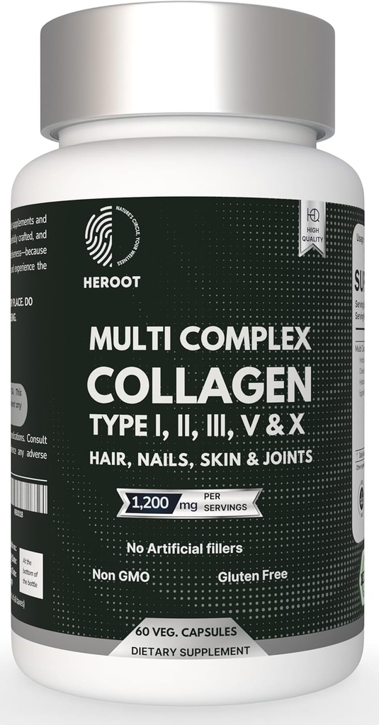 Plant- baseret kollagen 500 mg hud, hår og negle Supplement 124; 120 Kapsler