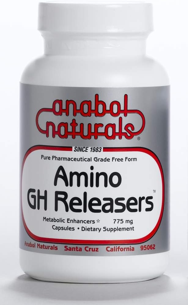 Anabol Naturals Amino GHReleasers Pre- Workout Aminosyre Supplement - MetaboEnhancer med L- Glutamin og L- Arginin for Lean Muscle, 500 Kapsler