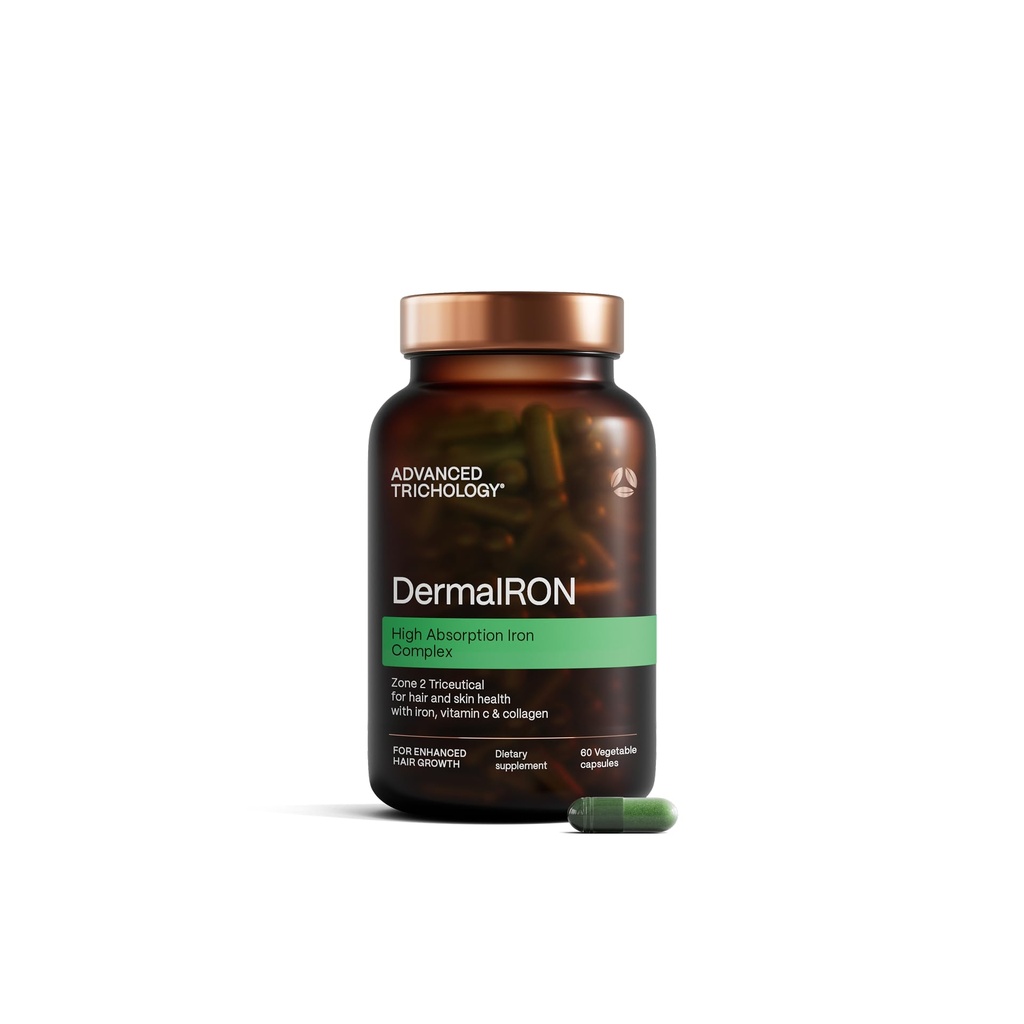Derma- jern supplement til kvinder og mænd - Jern blod builder piller til hår og hud med Collagen og naturlige C-vitamin, lavt jern og ferritin, tyndere hår, hårtab støtte