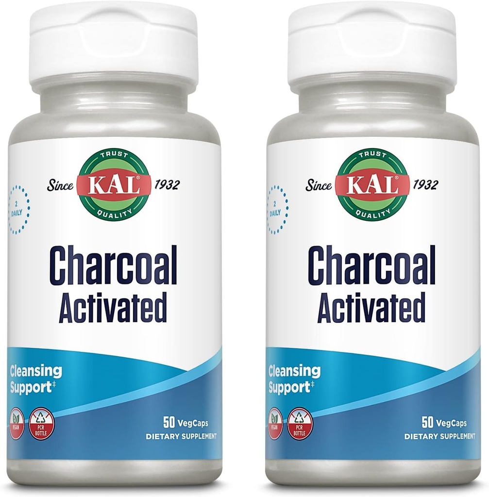 KAL Charcoal 280mg - 50 Kapsler; pakning med 2 stk.