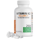 Bronson vitamin K2 som MK- 7 Menaquinone 100 mcg Non- GMO, 250 kapsler