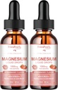 GREENPEOPLE Magnesium Glycinate Liquid Drops - 1000mg 5- in-1 - High Absorption Liquid Magnesium Complex med D3 / K2 / B6 MSD 124; Fastvirkende, Knogler, Muskel & Sleep MSD 124; Sugar- Free Strawberry Flavor, 2fl Oz 2 Pack