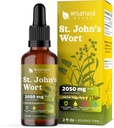 St. John 's Wort Herb Tincture St Johns Wart Extract Drops 2000mg (Hypericum perforatum) Herbal Supplement 1 Måned Supply, 84 Servering, Alkohol- Free Tincture - 2 Oz, Pack of 1