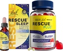 RESCUE Nighttime Sleep Aid Bundle, 3Pk - Bach Sleep Kids Dropper, 10ml Sleep Liquid Melts, 28Ct Plus Sleep Gummies med 5 mg Melatonin / dosis, 60Ct