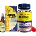 RESCUE Nighttime Sleep Aid Bundle, 3Pk - Bach Sleep Kids Dropper, 10ml Sleep Liquid Melts, 28Ct Plus Sleep Gummies med 5 mg Melatonin / dosis, 60Ct