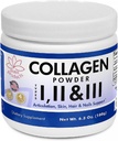 Collagen Powder Type I, II & III. Hydrolyseret collagen og hyaluronsyre, netto Wt 6.3 Oz understøtter Articulation, hud, hår og negle. Kollagen pulver 1, 2, 3.