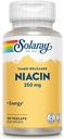 SOLARAY Niacin Time- Release 250 mg, vitamin B3 - 124; Hudens sundhed, hjerte - & Nervesystemet Support