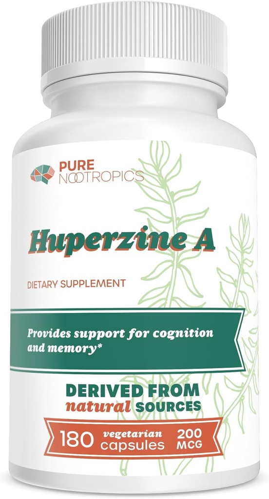 Pure Nootropics Huperzine A 200 mcg - Kognitiv og hukommelse support - 180 vegetariske kapsler