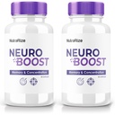 (2 Pack) Neuro Boost - Premium kapsler med en ren formel for fokus, alertness, og hverdagssharpness