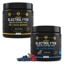 MMA Nutrition HRDWRK 100 Servering Keto Electrolytes Powder Hydration Sugar Free - Electrolyte Powder to Boost Endurance & Reducer Træthed med Electrolytes Supplement - Unflavored & Blue Raspberry Set