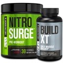 Jacked Factory Nitrobølge Pre- Workout i Black Cherry & Build XT Muscle Building Bundle for mænd og kvinder