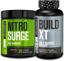 Jacked Factory Nitrosurge Pre-Workout in Black Cherry & Build XT Muscle Building Bundle for Men & Women