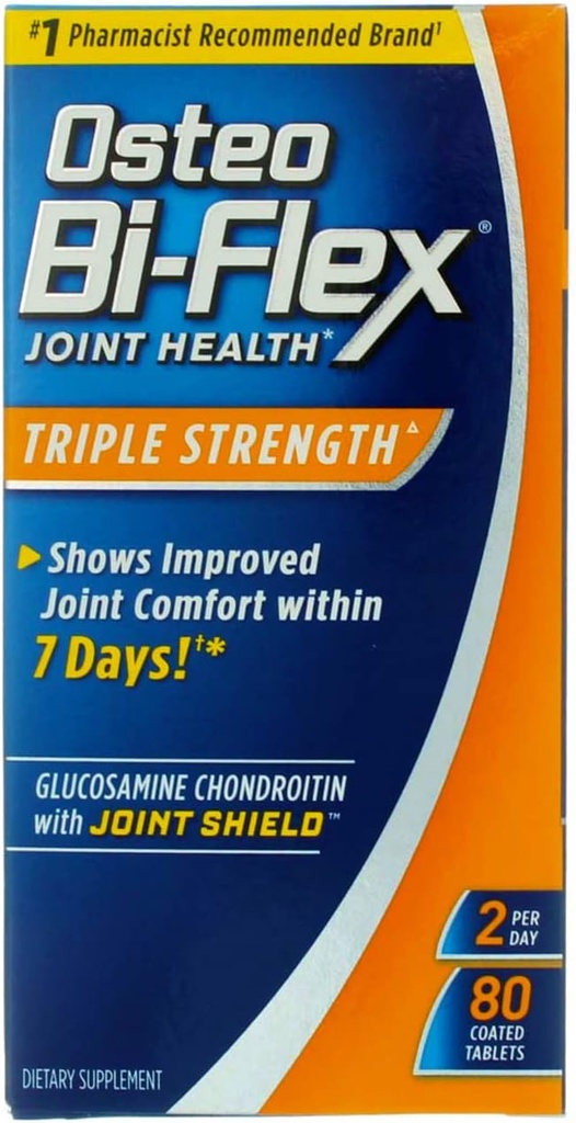 Osteo Bi- Flex fælles sundhedsmæssige overtrukne tabletter Triple Styrke - 80ct, pakke med 2