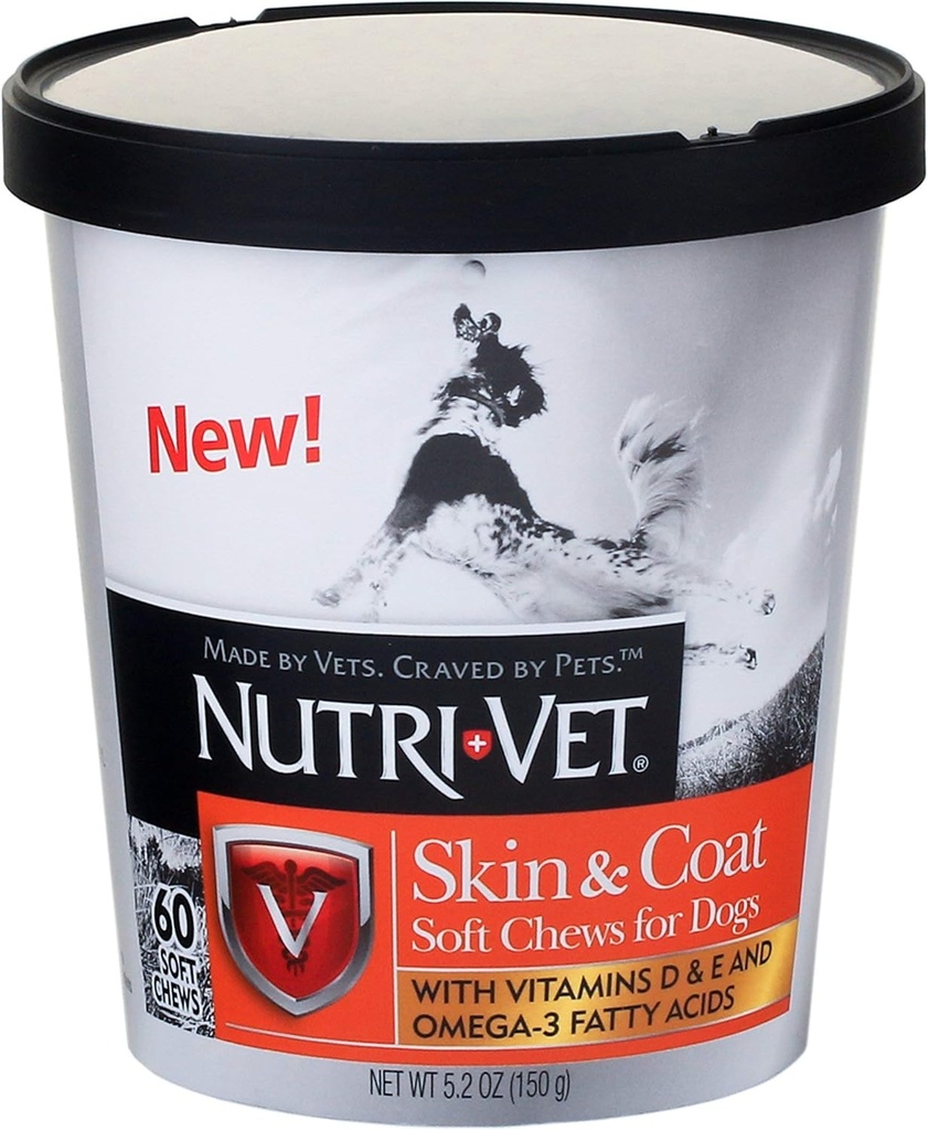 Nutri- Vet Sund Hud og Coat Soft Chew, 60 Greve