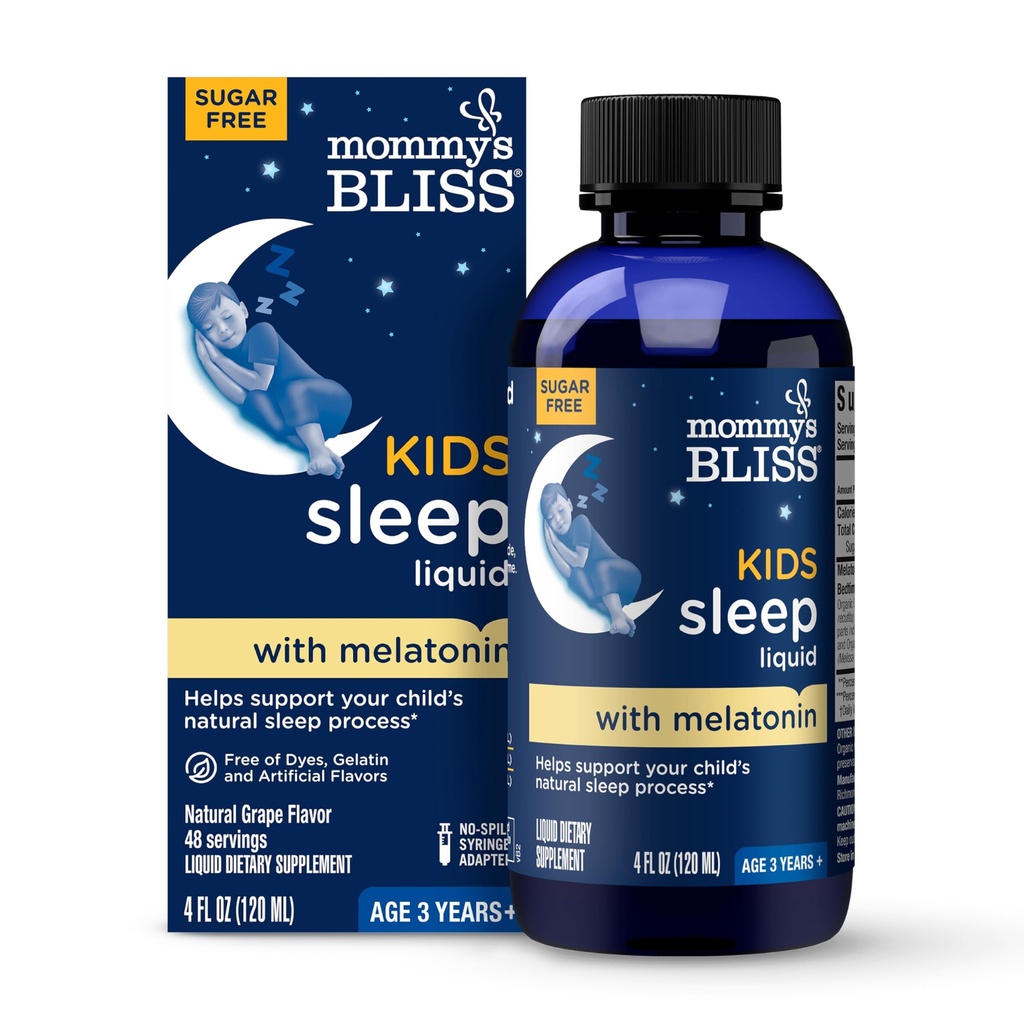 Mors Bliss Kids Sleep Liquid med Melatonin & Calming Herbs Name 124; Melatonin til børn 3 År & Op